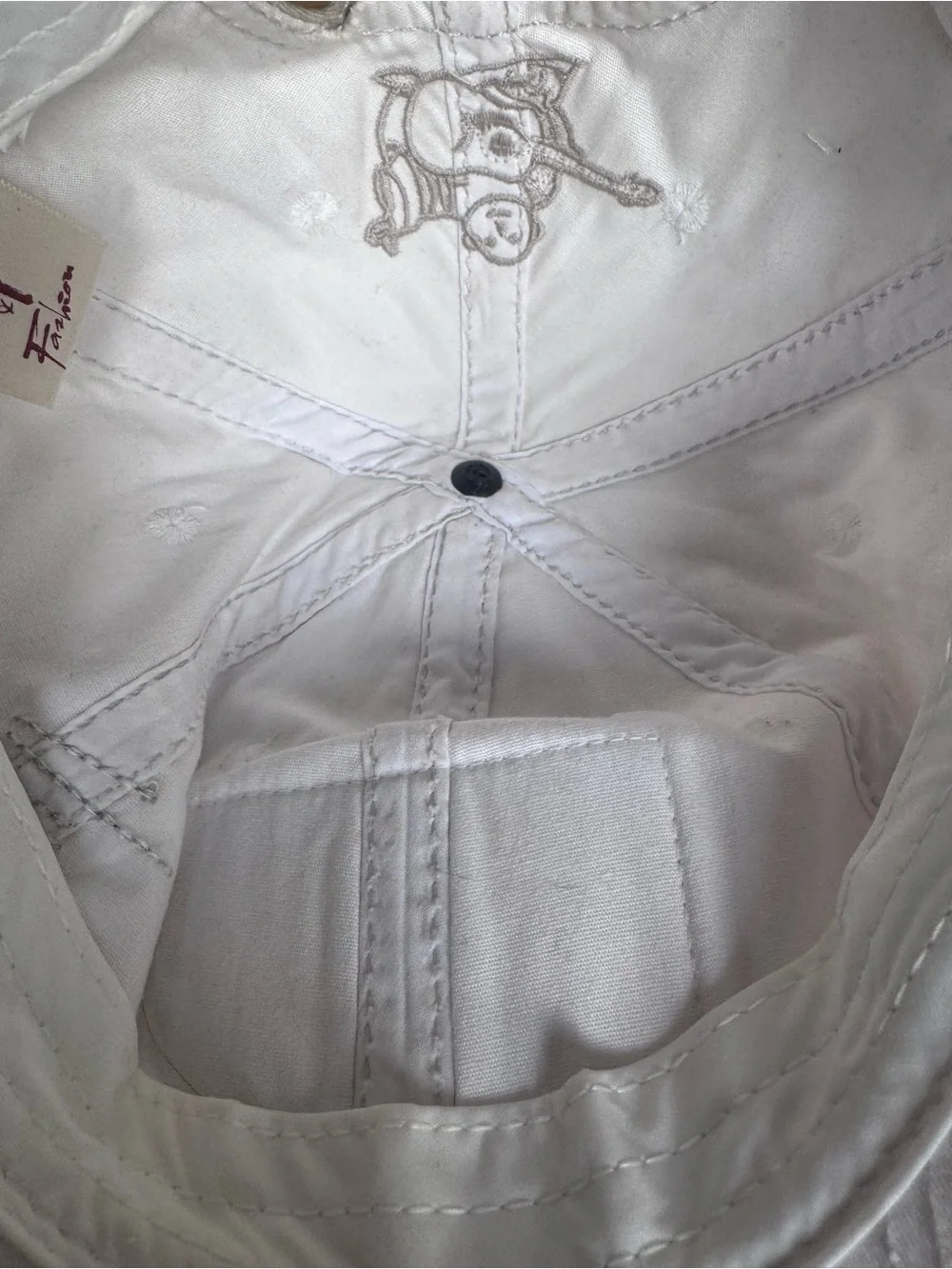 True Religion White Baseball Cap with Brown Brim Patch see photos for details